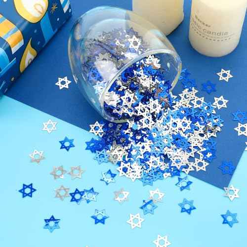 Star of David Glitter Confetti Hanukkah Party Table Decorations