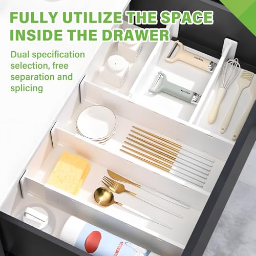 5 Pack Drawer Dividers 3.2" High Slim Organizers Expandable 10.8