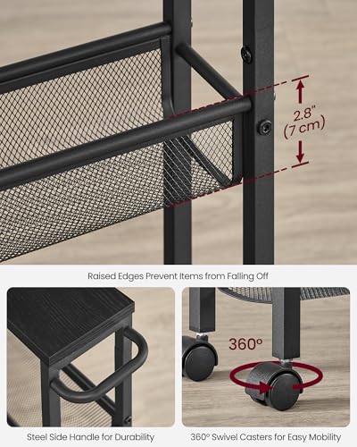 4 Tier Slim Rolling Storage cart with Wheels
