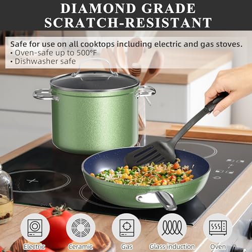 Healthy Duralon Blue Ceramic Nonstick Cookware Set