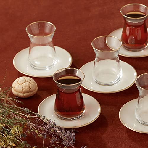 Retro Beige 6 Person Tea Set (6 Count)