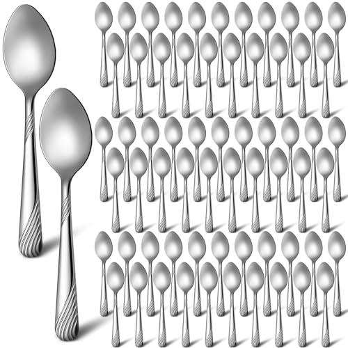 200 Pcs Dinner Spoons Bulk 6.7 Inch Stainless Steel Silverware Set (200 Count)