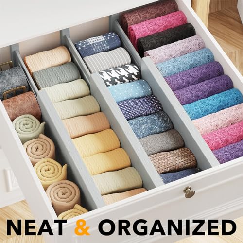 Bamboo Dresser Drawer Dividers 6 Pack (6 Count)