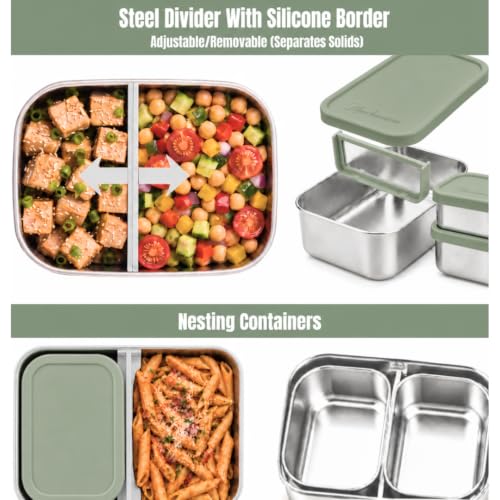 Flexibento Leak Proof 40 OZ Stainless Steel Lunch Box