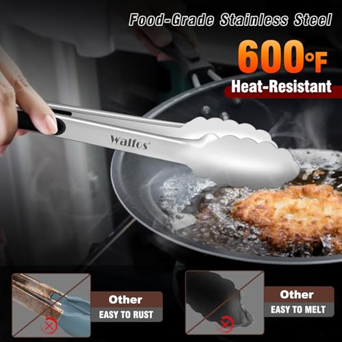 Stainless Steel Kitchen Tongs for Cooking (3 Count)