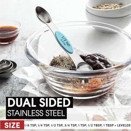Stainless Steel 8 Magnetic Measuring Spoons (2 Count)