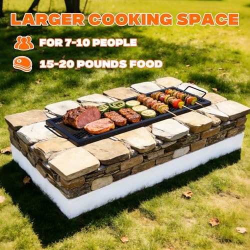 Heavy Duty Rectangular Fire Pit Grill Grate with X