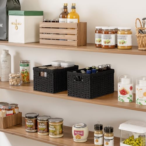 Wicker Storage Baskets for Organizing (2 Count)