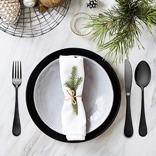 48 Piece Black Flatware Set with Steak Knives (8 Count)
