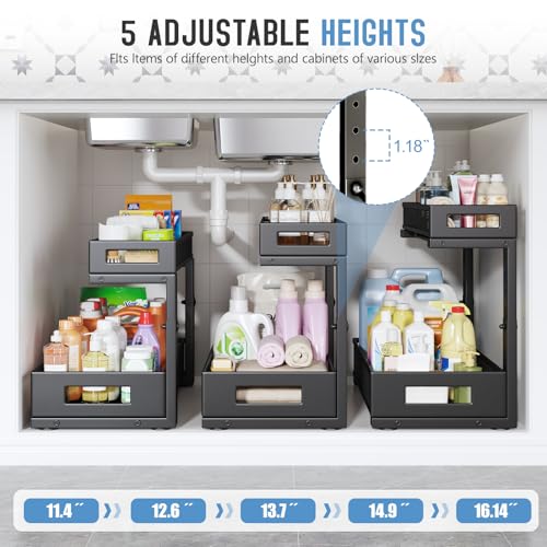 2 Pack 17IN Depth Under Sink Storage Organizer (2 Count)