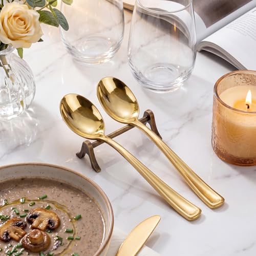 100 Pack Gold Plastic Spoons Disposable (100 Count)