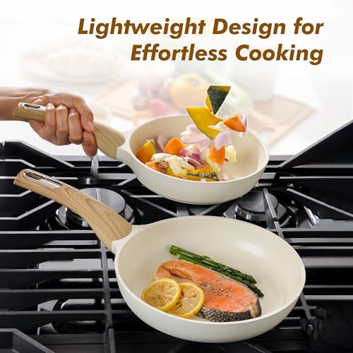 9.5inch Ceramic Nonstick Frying Pan Paella Pan with Lid