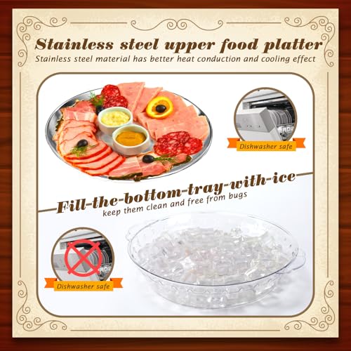 3 Set 11.8" Chilled Serving Tray Compartments for Parties (3 Count)