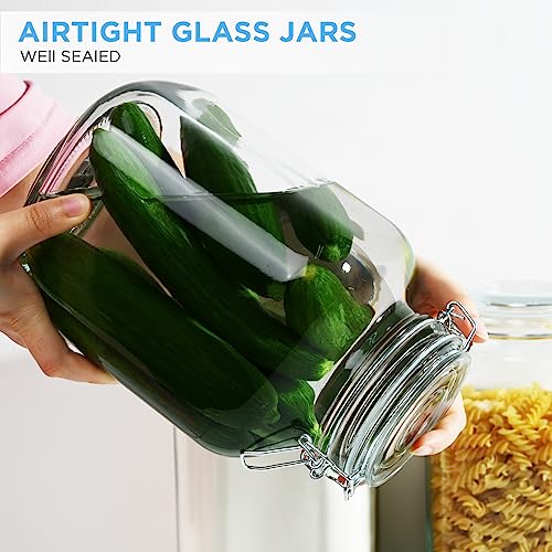 106oz Square Glass Jars with Airtight Lid (2 Count)