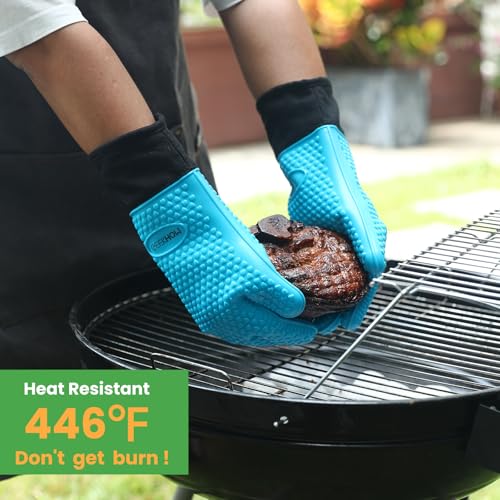 BBQ Gloves Grilling Gloves Heat Resistant Oven Gloves (2 Count)