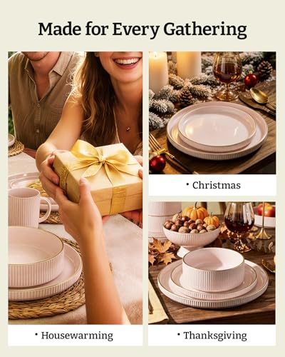 Stoneware Dinnerware Sets for 8 (24 Count)