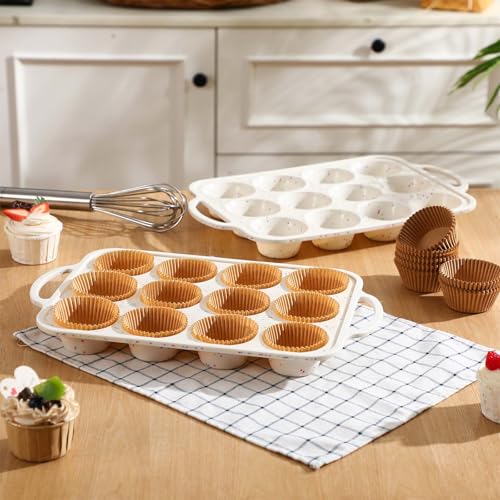 2 Silicone Muffin Pans with 200 Liners (2 Count)