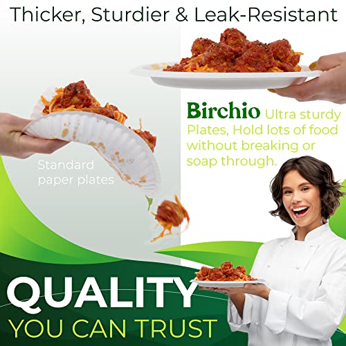 100PCS 100% Compostable 10in Paper Plates (150 Count)