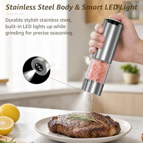 Electric Salt and Pepper Grinder Set Type (2 Count)