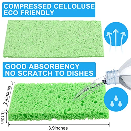 48 Pieces Compressed Wood Pulp Dish Sponges for Kitchen