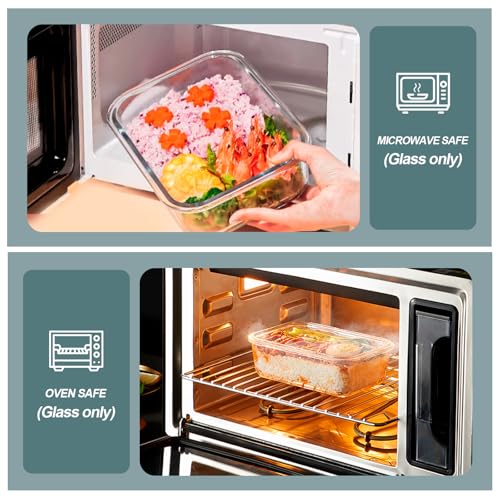 30 oz 5 Pack Glass Meal Prep Containers with Lids (5 Count)