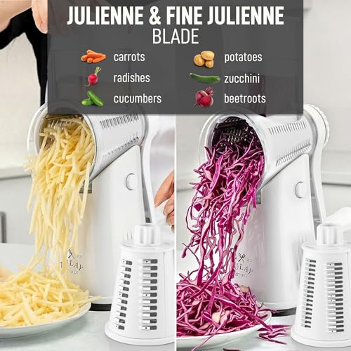 Rotary Cheese Grater 5 Blade Cheese Shredder