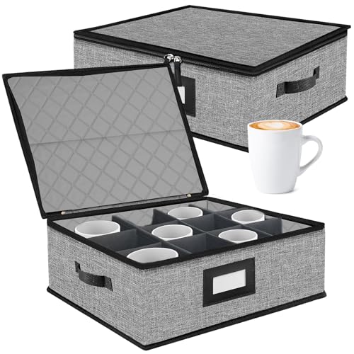 2PACK Quilted Mug Cup Storage Box (2 Count)