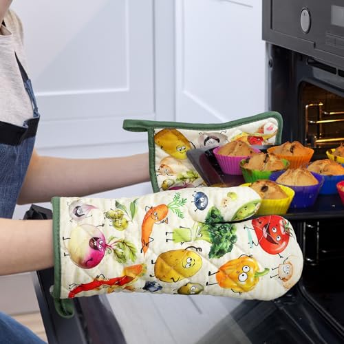 Vegetable Oven Mitts and Pot Holders Set (4 Count)