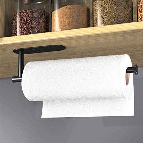 Adhesive Paper Towel Holder Under Cabinet Wall Mount for Kitchen Paper Towel (2 Count)