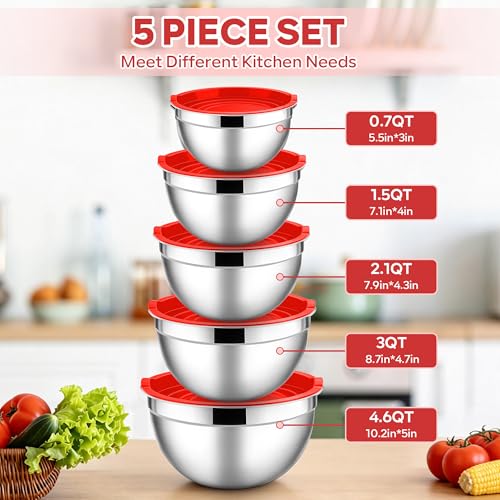 Mixing Bowls with Lids Set (5 Count)