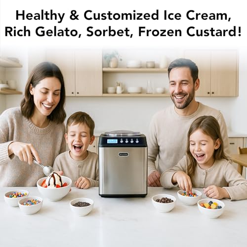 Ice Cream Maker Machine Automatic 2.1 Qt. Upright with Built