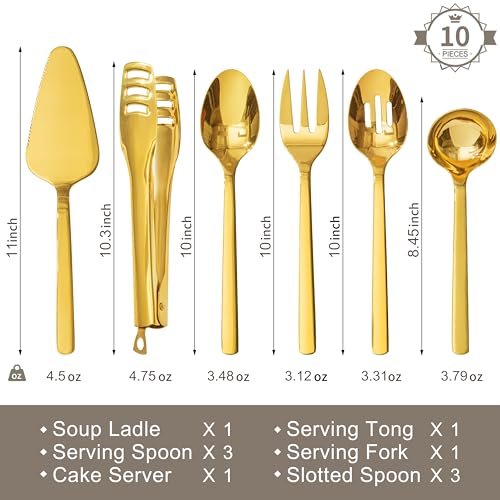 18 10 Large Hostess Gold Serving Utensils (10 Count)