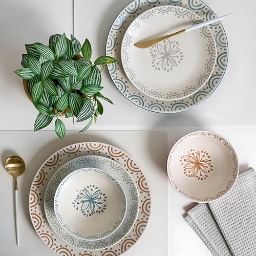 12 Piece Speckled Stoneware Dinnerware Set for 4