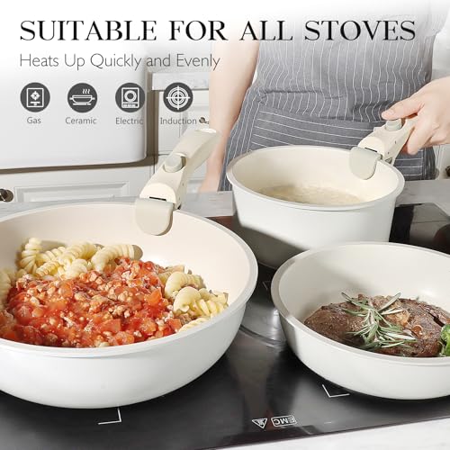 5Pcs Pots and Pans Set Non Stick