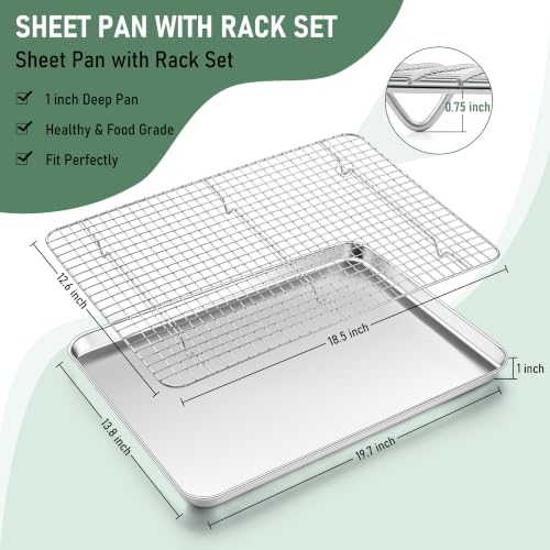 Large Baking Sheet with Wire Cooling Rack (4 Count)