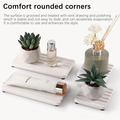 Set of 4 Water Absorbing Stone Tray (4 Count)