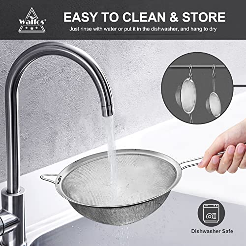 Large Fine Mesh Strainer 9.35" & 7.8" (2 Count)