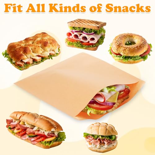 600 Pack Paper Sandwich Bags 10x10 inch Wax Paper Bags for Bakery (600 Count)