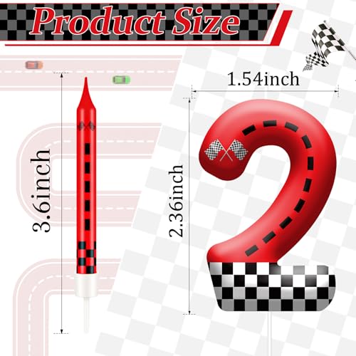 13PCS Racing Car Theme Birthday Candle Set with Checkered Flag Design (13 Count)
