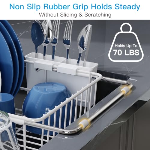 White Dish Drying Rack in Sink