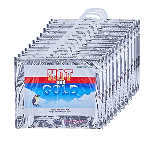 Hot and Cold Insulated Bags for Food Delivery (12 Count)