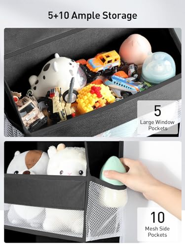 1 Pc Over the Door Organizer with 5 Bins 10 Side Pockets