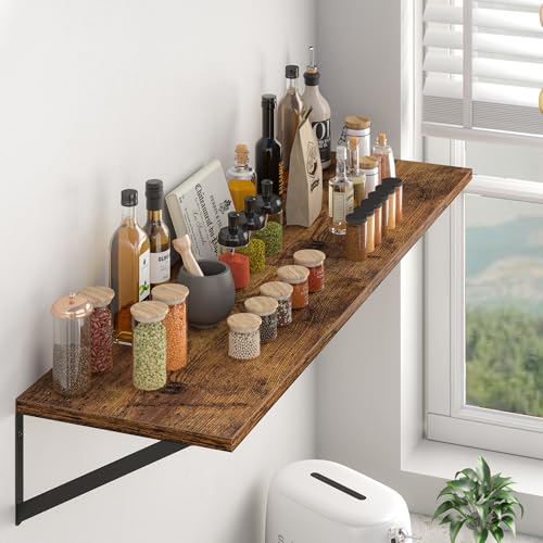 44W x 12D Deep Floating Shelves Set of 2 Rustic Brown (2 Count)