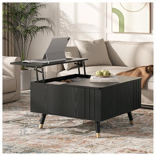Square Lift Top Coffee Table with Storage for Living Room
