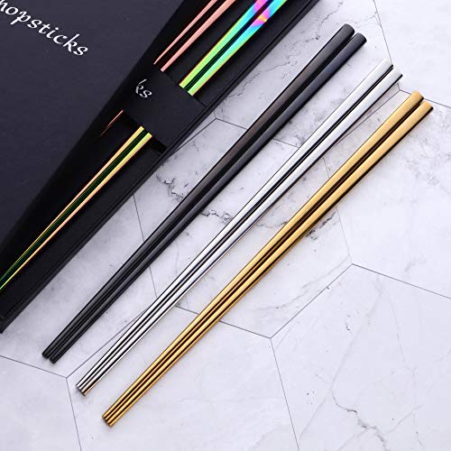 5 pair Colorful Stainless Steel Chopsticks