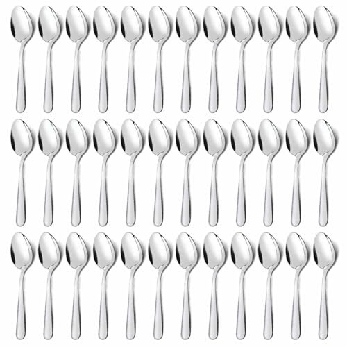 36 Piece Tea Spoons Set Silverware (36 Count)