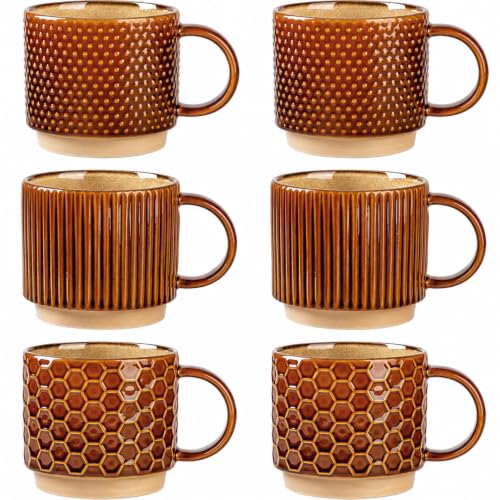 12 OZ Stackable Coffee Mugs Set of 6 (5.99 Count)