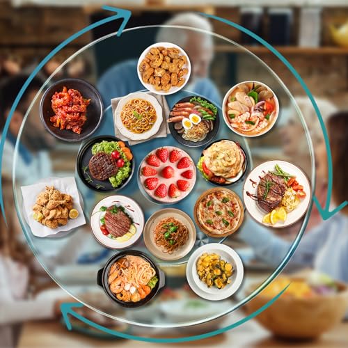 27" Large Lazy Susan for Dining Table Kitchen Glass Turntable with Aluminum Alloy Bearing