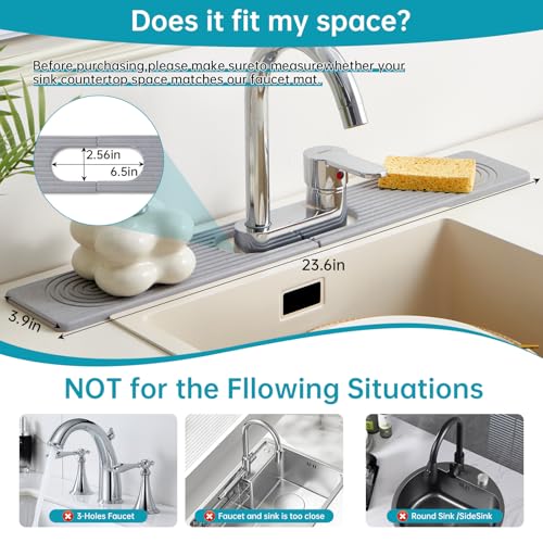 Stone Faucet Mat for Kitchen Sink Oval Hole Bathroom sink splash guard