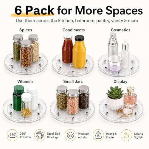 6 Pack Small Lazy Susan 6 inch